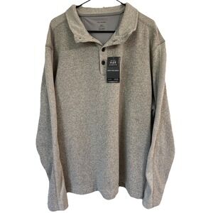 NWT Van Heusen Mens Sweater Mock Neck‎ 1/4 Button Long Sleeve Pullover Size XXL